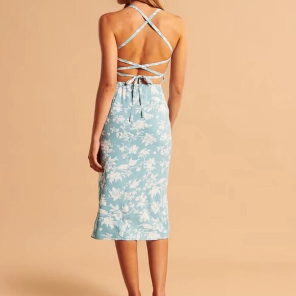 Abercrombie & Fitch Women's Ruched Midi Dress NWT - Picture 2 of 13